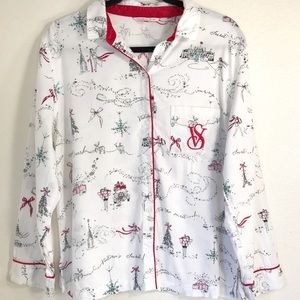 Victoria’s Secret Christmas time pj button down